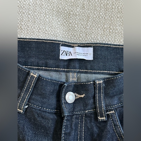 Zara TRF turned up cuff denim jeans size 2 - Picture 10 of 11